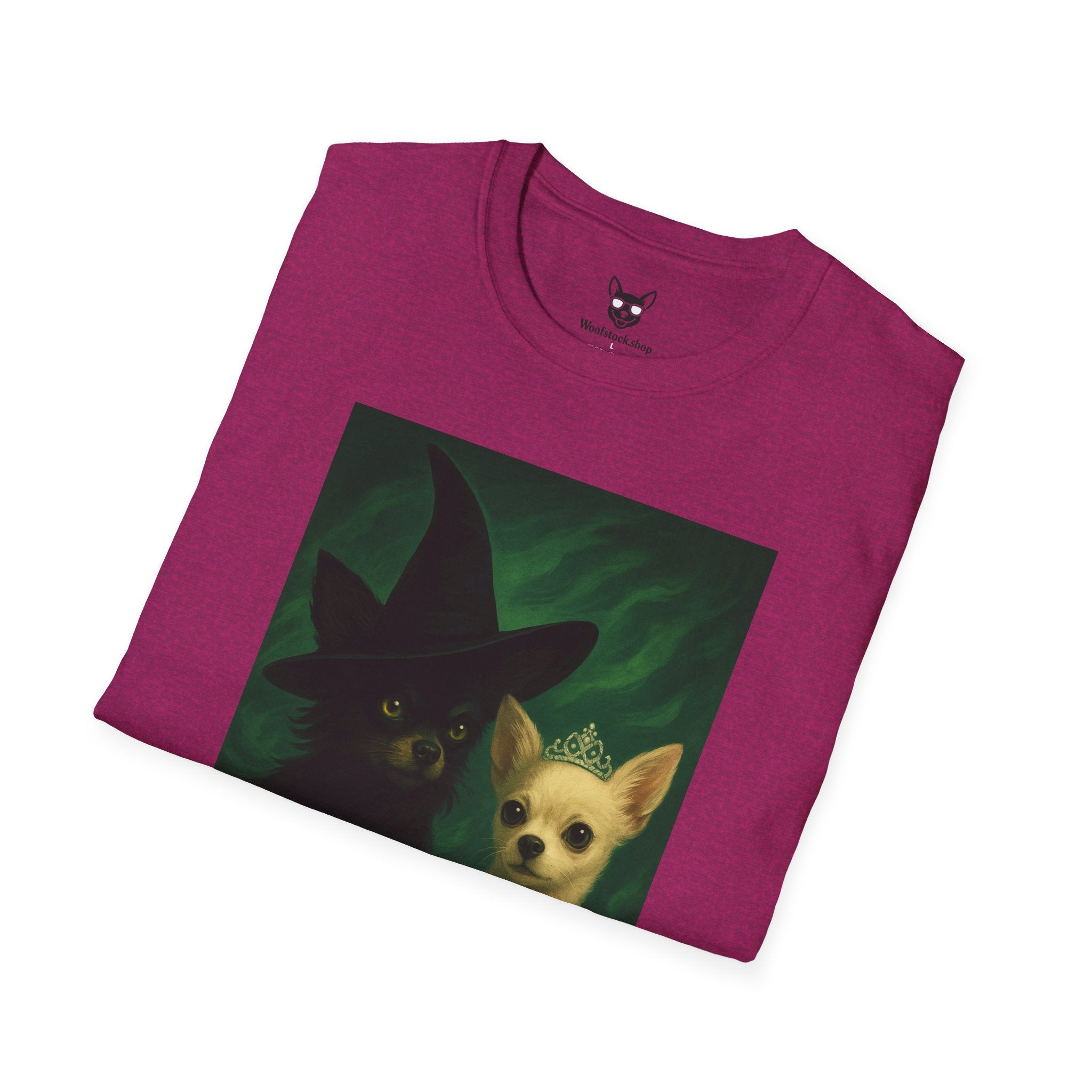 Wicked Broadway Poster Dog Parody Unisex Softstyle T-Shirt -- Funny Dog Shirt for Broadway and Dog Lovers